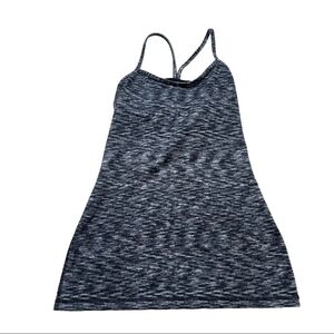 Lululemon Power Y Gray Striped Tank Top 6 Racerback Fitted no padding